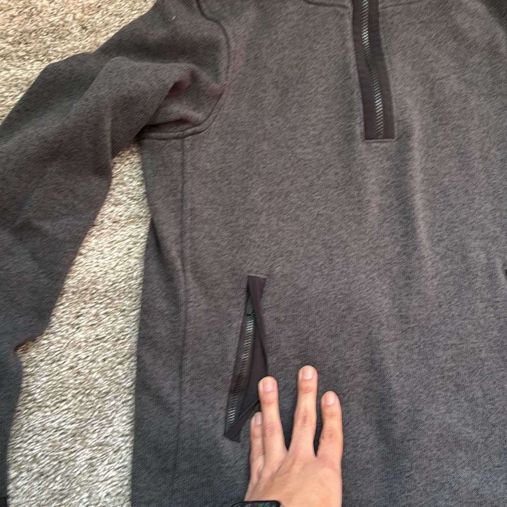 Lululemon Women's Grey Scuba Quarter Zip Pullover Hooded Jacket Size 6 - Picture 3 of 3